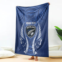 Auckland 2026 Rugby Custom Blanket NZ Maori Silver Fern LT14 - Polynesian Pride