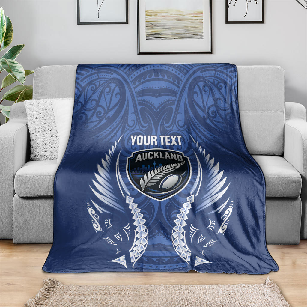 Auckland 2026 Rugby Custom Blanket NZ Maori Silver Fern LT14 - Polynesian Pride