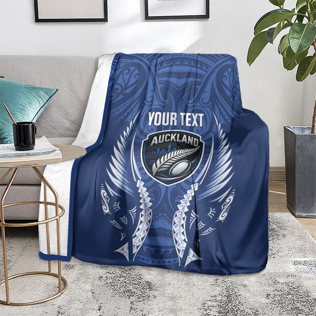 Auckland 2026 Rugby Custom Blanket NZ Maori Silver Fern LT14 - Polynesian Pride