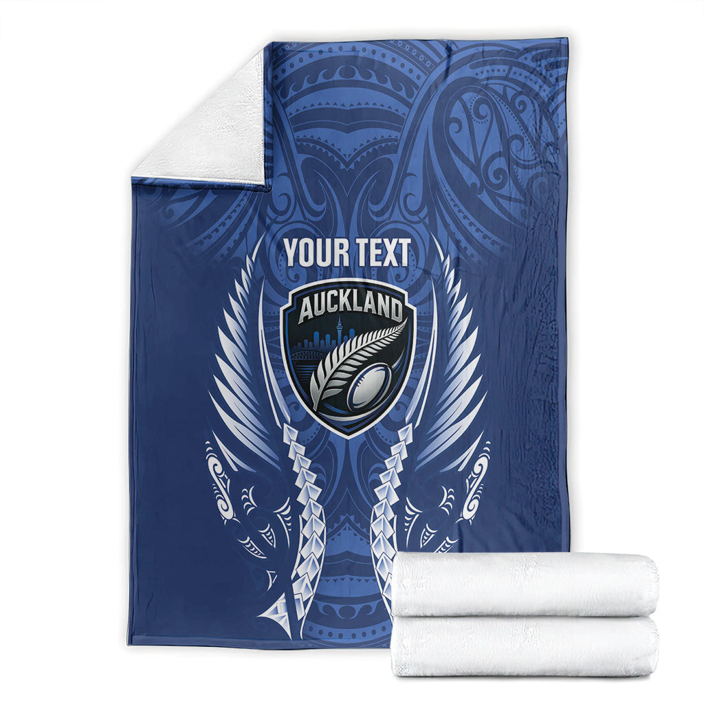 Auckland 2026 Rugby Custom Blanket NZ Maori Silver Fern LT14 - Polynesian Pride