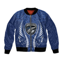 Auckland 2026 Rugby Custom Bomber Jacket NZ Maori Silver Fern LT14 Unisex Blue - Polynesian Pride