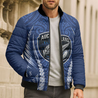 Auckland 2026 Rugby Custom Bomber Puffer Jacket NZ Maori Silver Fern LT14 - Polynesian Pride