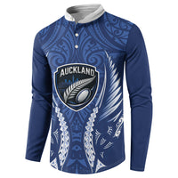 Auckland 2026 Rugby Custom Button Sweatshirt NZ Maori Silver Fern LT14 - Polynesian Pride