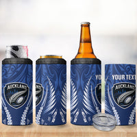 Auckland 2026 Rugby Custom 4 in 1 Can Cooler Tumbler NZ Maori Silver Fern LT14 - Polynesian Pride