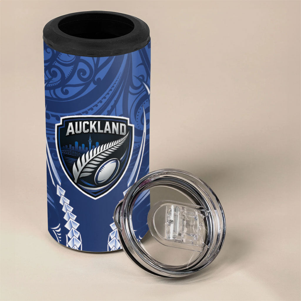 Auckland 2026 Rugby Custom 4 in 1 Can Cooler Tumbler NZ Maori Silver Fern LT14 - Polynesian Pride