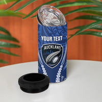 Auckland 2026 Rugby Custom 4 in 1 Can Cooler Tumbler NZ Maori Silver Fern LT14 - Polynesian Pride