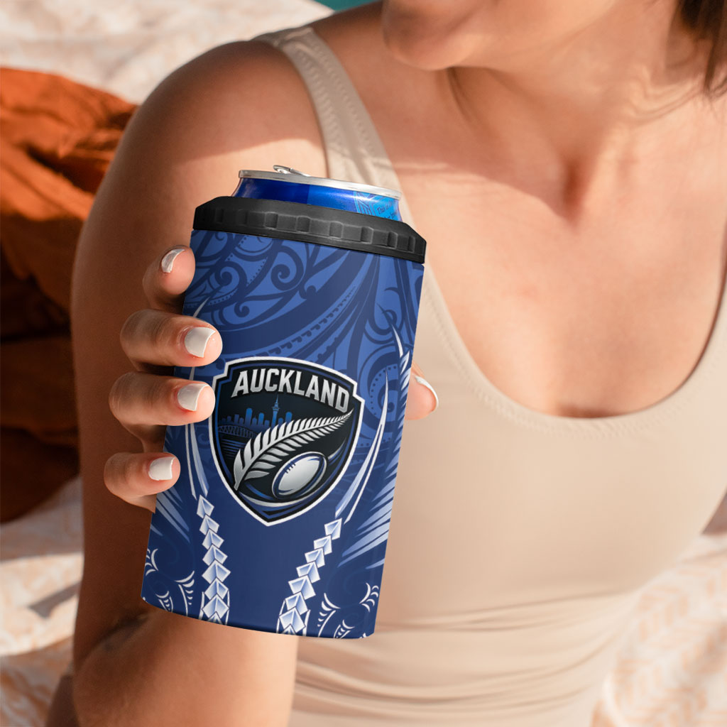 Auckland 2026 Rugby Custom 4 in 1 Can Cooler Tumbler NZ Maori Silver Fern LT14 - Polynesian Pride