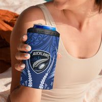 Auckland 2026 Rugby Custom 4 in 1 Can Cooler Tumbler NZ Maori Silver Fern LT14 - Polynesian Pride