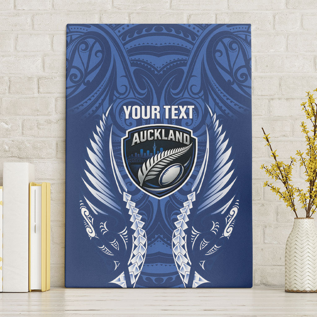 Auckland 2026 Rugby Custom Canvas Wall Art NZ Maori Silver Fern LT14 Without Frame Blue - Polynesian Pride