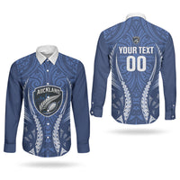 Auckland 2026 Rugby Custom Couples Matching Off Shoulder Short Dress and Long Sleeve Button Shirt NZ Maori Silver Fern LT14 - Polynesian Pride