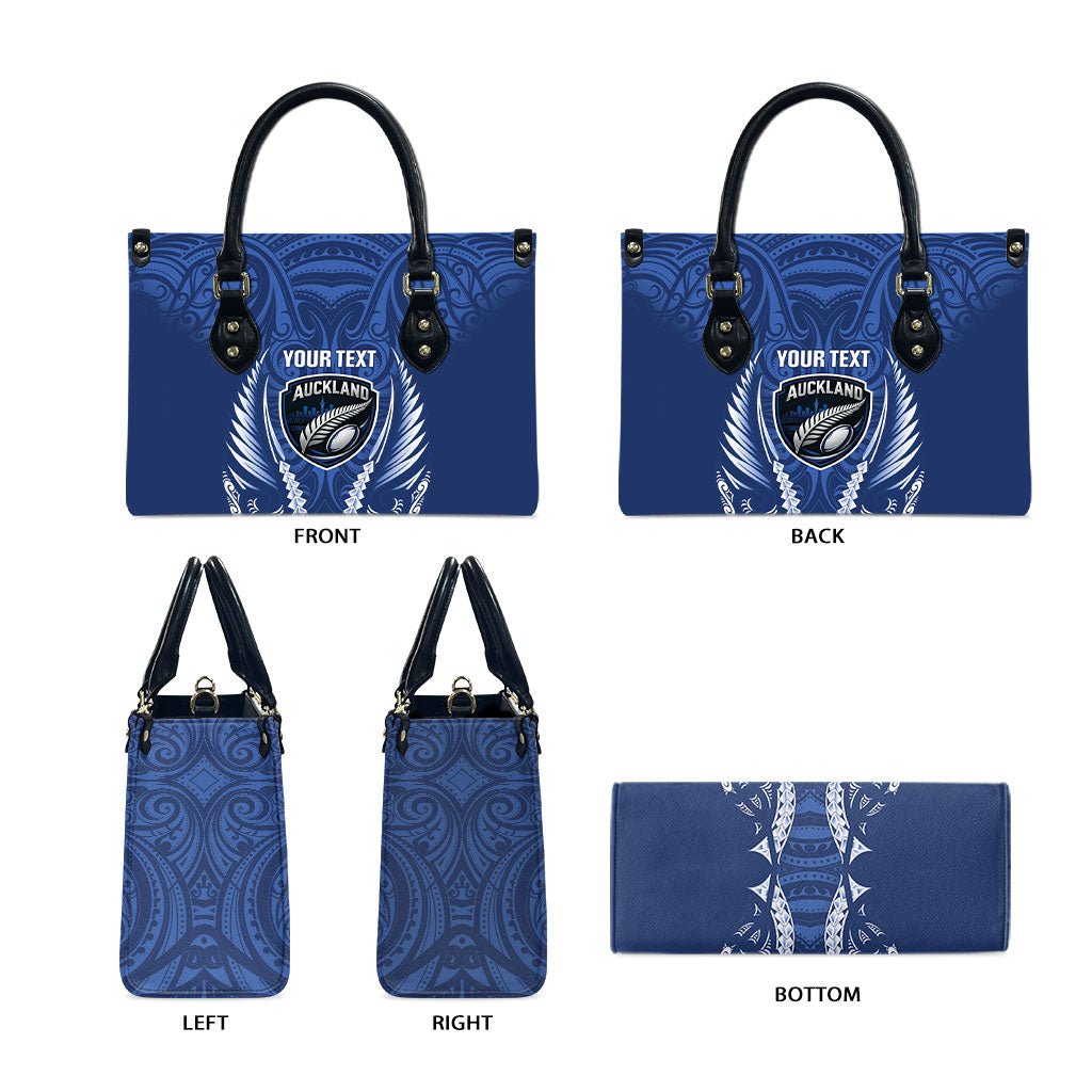 Auckland 2026 Rugby Custom Leather Bag NZ Maori Silver Fern LT14 - Polynesian Pride