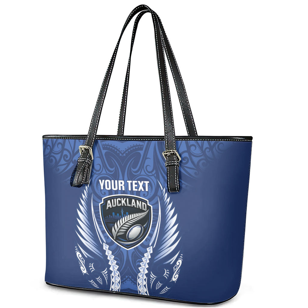 Auckland 2026 Rugby Custom Leather Tote Bag NZ Maori Silver Fern LT14 - Polynesian Pride