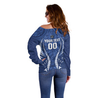 Auckland 2026 Rugby Custom Off Shoulder Sweater NZ Maori Silver Fern LT14 - Polynesian Pride