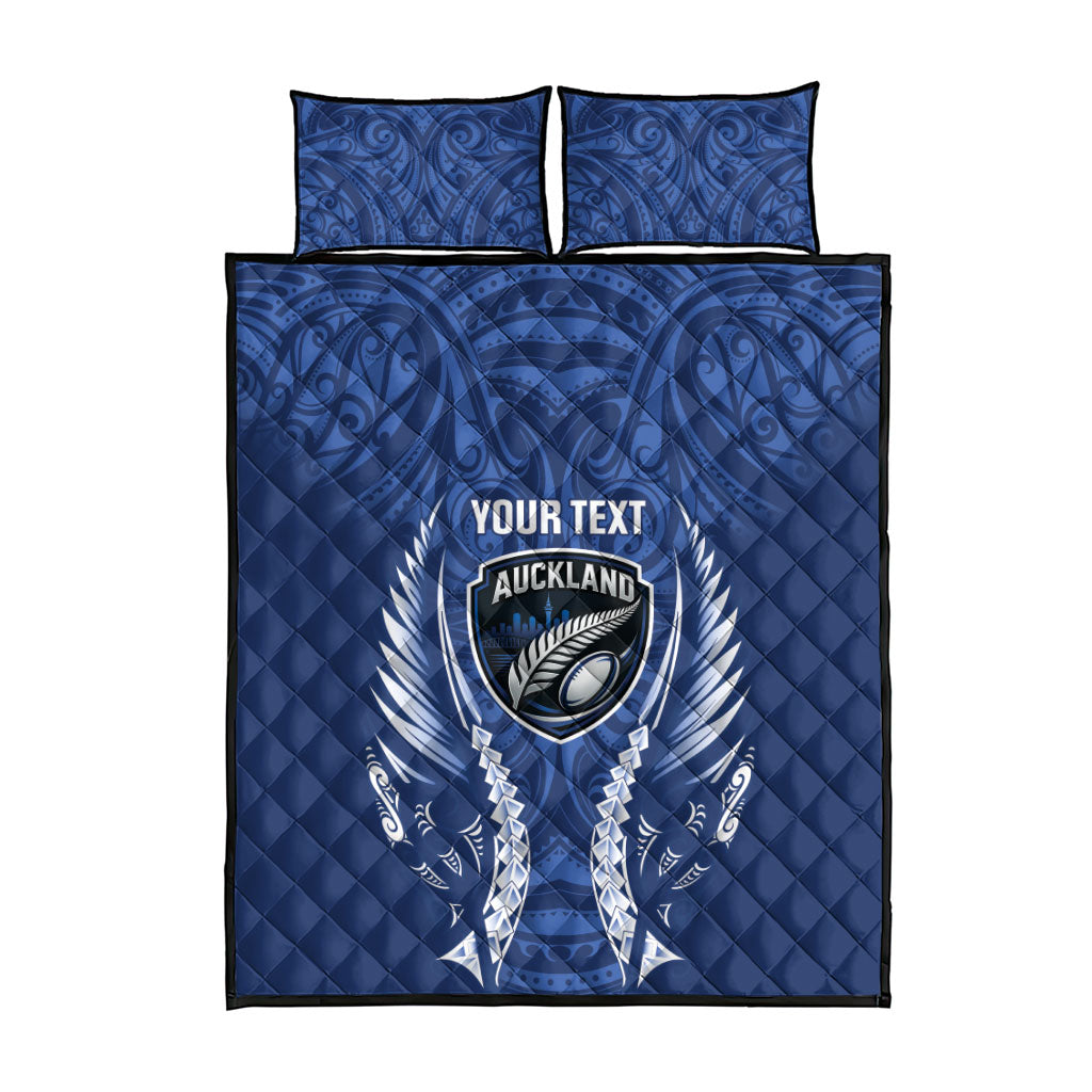Auckland 2026 Rugby Custom Quilt Bed Set NZ Maori Silver Fern LT14 - Polynesian Pride
