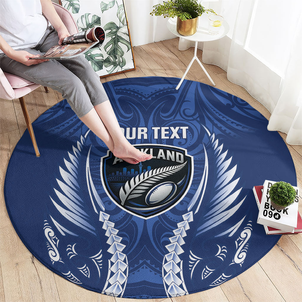 Auckland 2026 Rugby Custom Round Carpet NZ Maori Silver Fern LT14 - Polynesian Pride