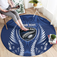 Auckland 2026 Rugby Custom Round Carpet NZ Maori Silver Fern LT14 - Polynesian Pride