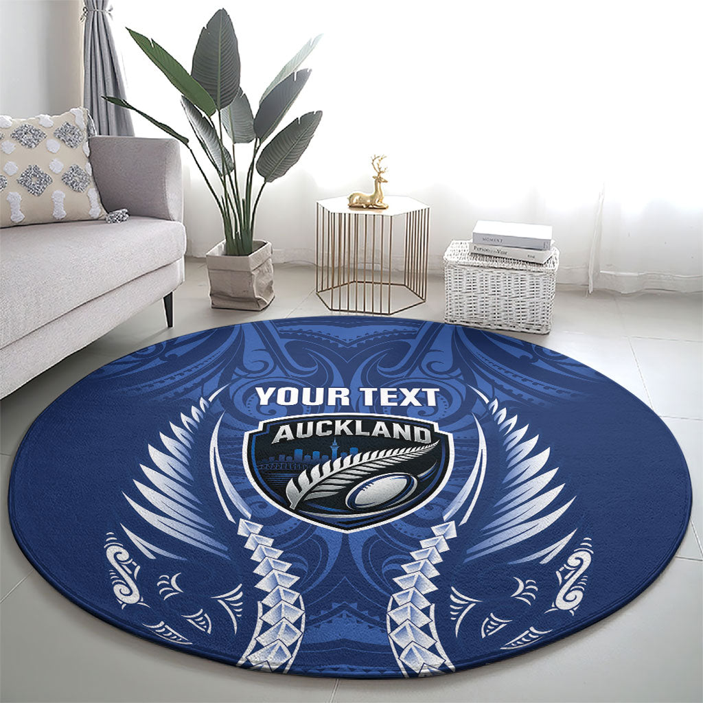 Auckland 2026 Rugby Custom Round Carpet NZ Maori Silver Fern LT14 - Polynesian Pride