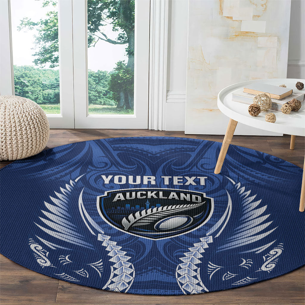 Auckland 2026 Rugby Custom Round Carpet NZ Maori Silver Fern LT14 - Polynesian Pride