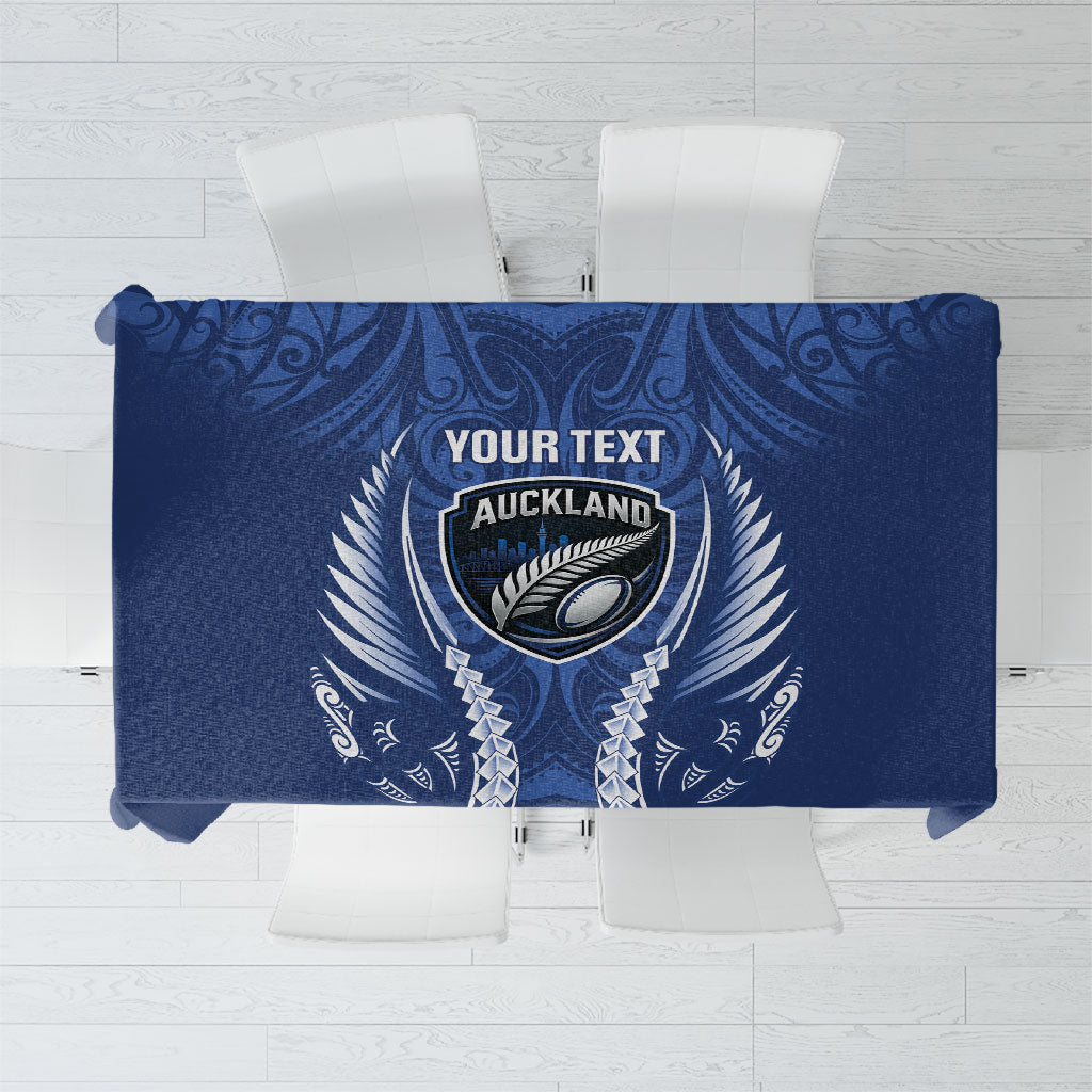 Auckland 2026 Rugby Custom Tablecloth NZ Maori Silver Fern LT14 Blue - Polynesian Pride