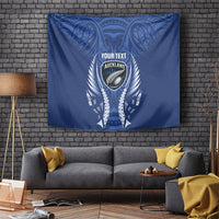 Auckland 2026 Rugby Custom Tapestry NZ Maori Silver Fern LT14 Blue - Polynesian Pride