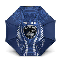 Auckland 2026 Rugby Custom Umbrella NZ Maori Silver Fern LT14 One Size Folded 11.42 inch Opened Diameter 37.4 inch Blue - Polynesian Pride