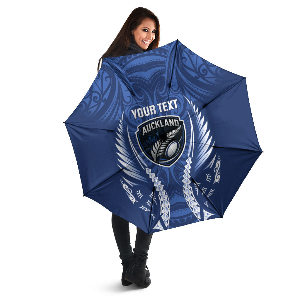 Auckland 2026 Rugby Custom Umbrella NZ Maori Silver Fern LT14 - Polynesian Pride