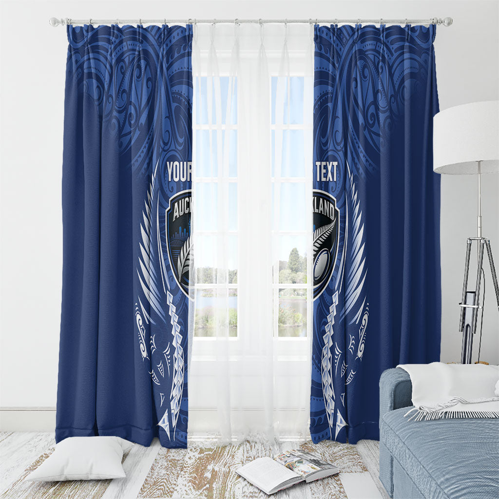 Auckland 2026 Rugby Custom Window Curtain NZ Maori Silver Fern LT14 - Polynesian Pride