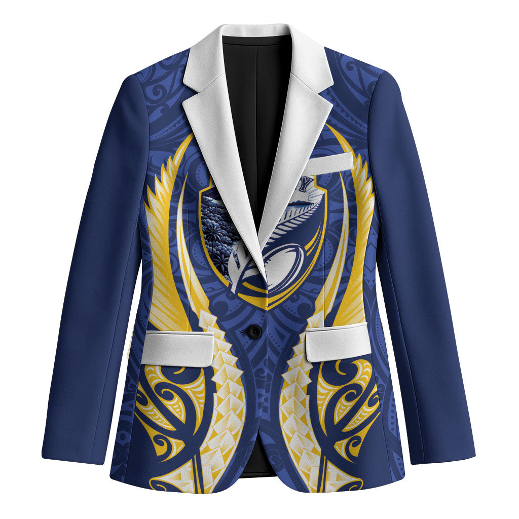 Bay of Plenty 2026 Rugby Custom Blazer NZ Maori Silver Fern LT14 Unisex Blue - Polynesian Pride