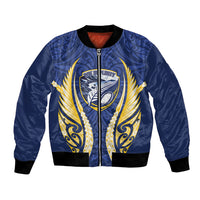 Bay of Plenty 2026 Rugby Custom Bomber Jacket NZ Maori Silver Fern LT14 Unisex Blue - Polynesian Pride