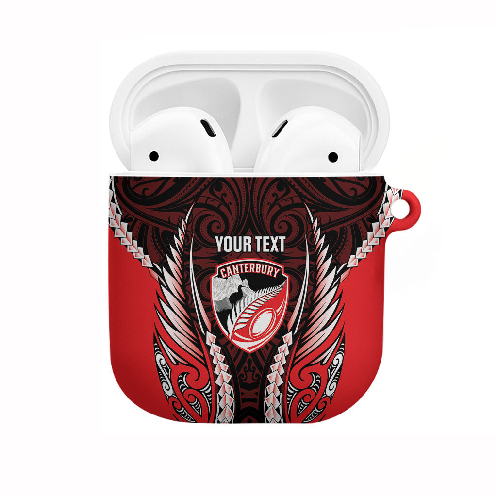 Canterbury 2026 Rugby Custom AirPods Case NZ Maori Silver Fern LT14 Red - Polynesian Pride
