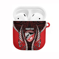 Canterbury 2026 Rugby Custom AirPods Case NZ Maori Silver Fern LT14 Red - Polynesian Pride