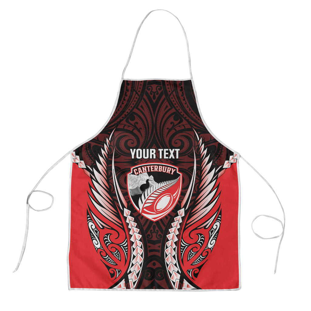 Canterbury 2026 Rugby Custom Apron NZ Maori Silver Fern LT14 Red - Polynesian Pride