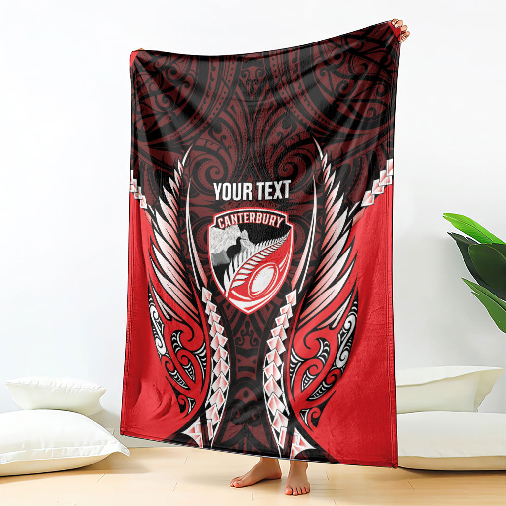 Canterbury 2026 Rugby Custom Blanket NZ Maori Silver Fern LT14 - Polynesian Pride