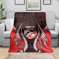 Canterbury 2026 Rugby Custom Blanket NZ Maori Silver Fern LT14 - Polynesian Pride
