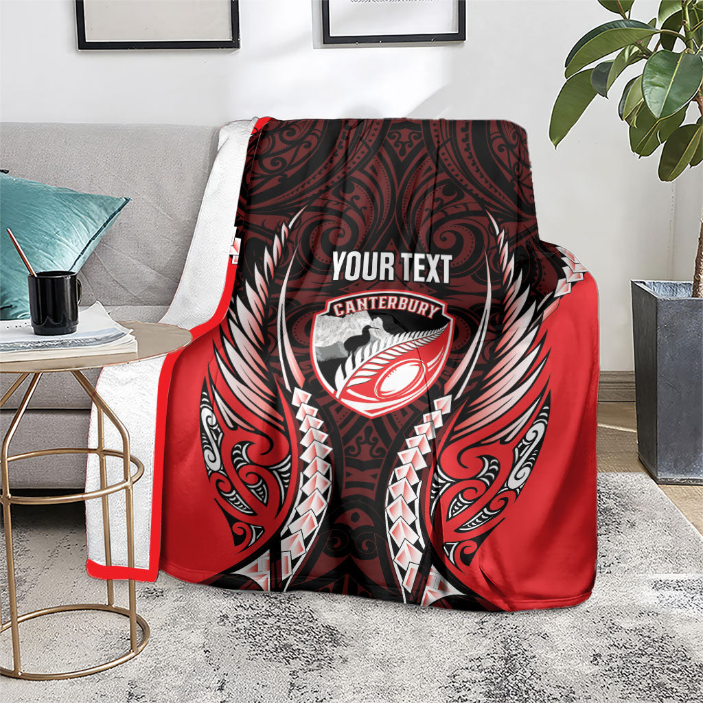 Canterbury 2026 Rugby Custom Blanket NZ Maori Silver Fern LT14 - Polynesian Pride