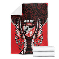 Canterbury 2026 Rugby Custom Blanket NZ Maori Silver Fern LT14 - Polynesian Pride