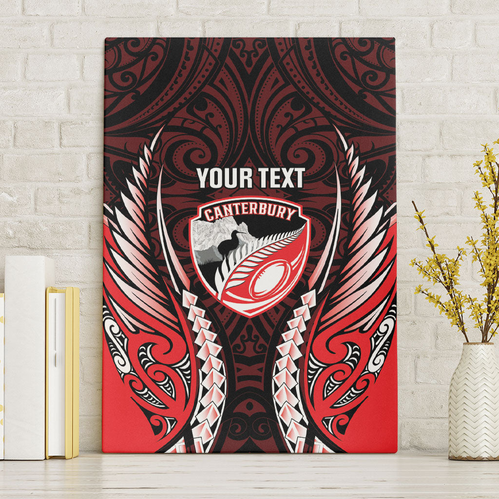 Canterbury 2026 Rugby Custom Canvas Wall Art NZ Maori Silver Fern LT14 Without Frame Red - Polynesian Pride