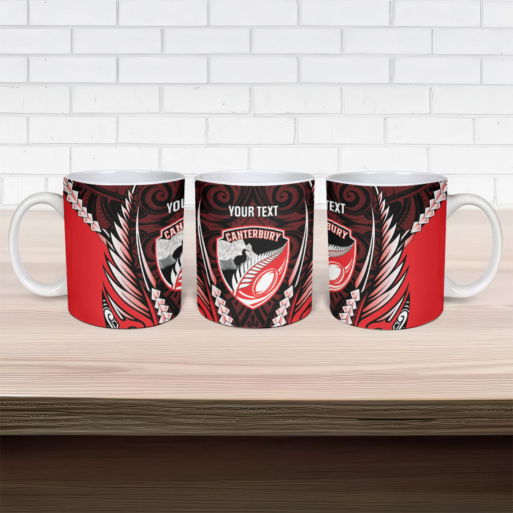 Canterbury 2026 Rugby Custom Ceramic Mug NZ Maori Silver Fern LT14 - Polynesian Pride