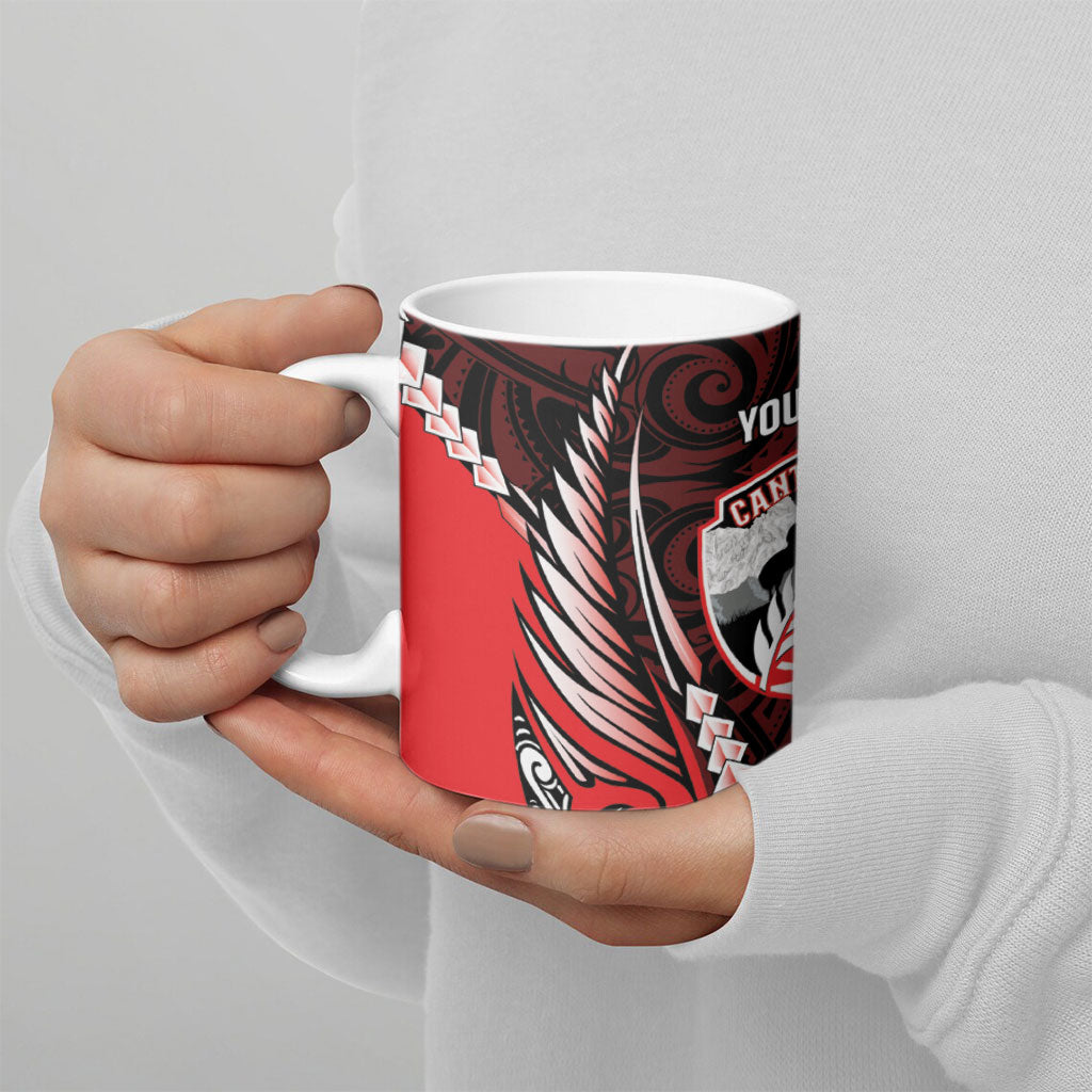 Canterbury 2026 Rugby Custom Ceramic Mug NZ Maori Silver Fern LT14 - Polynesian Pride