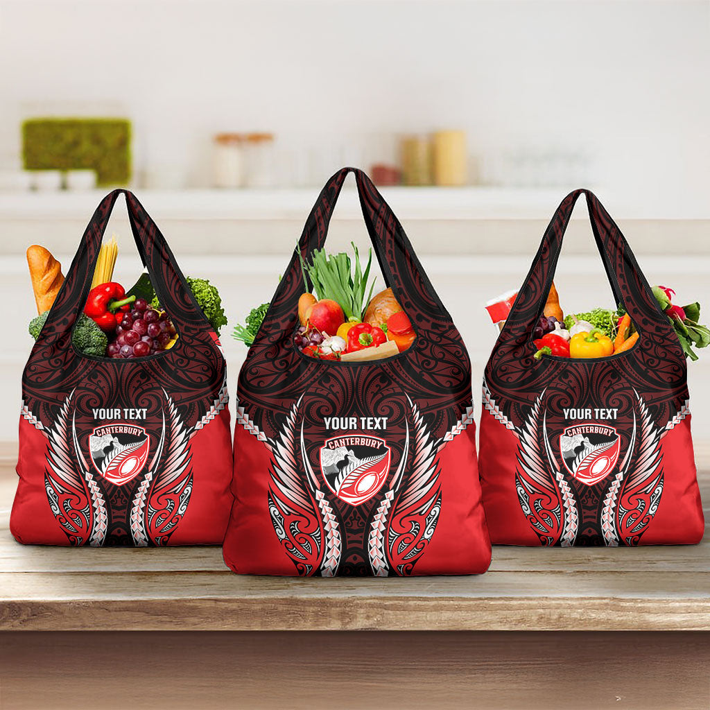 Canterbury 2026 Rugby Custom Grocery Bag NZ Maori Silver Fern LT14 3-pack One Size Red - Polynesian Pride