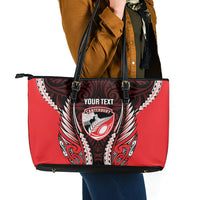 Canterbury 2026 Rugby Custom Leather Tote Bag NZ Maori Silver Fern LT14 - Polynesian Pride