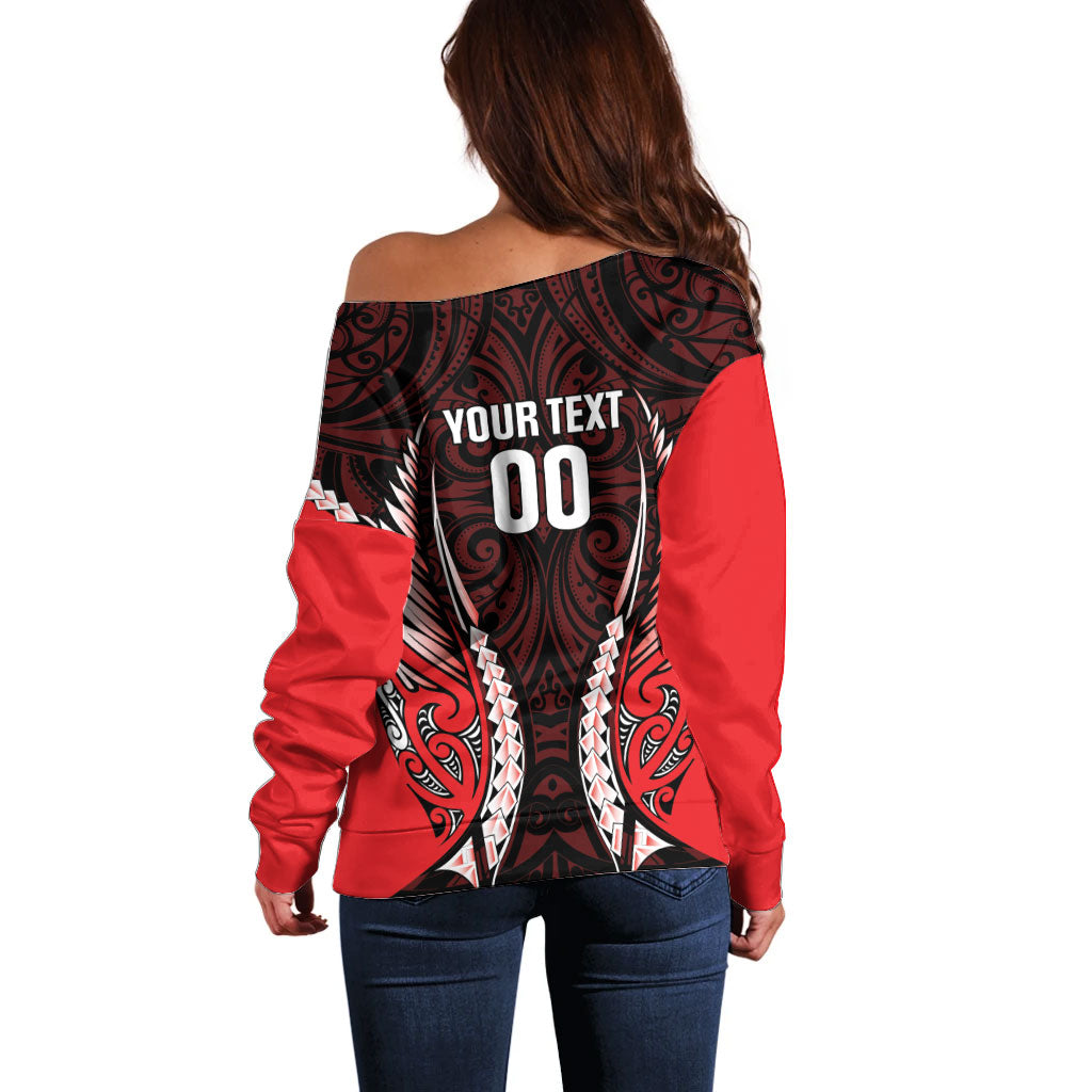 Canterbury 2026 Rugby Custom Off Shoulder Sweater NZ Maori Silver Fern LT14 - Polynesian Pride