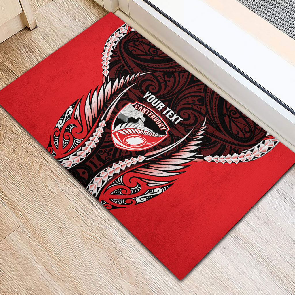 Canterbury 2026 Rugby Custom Rubber Doormat NZ Maori Silver Fern LT14 - Polynesian Pride