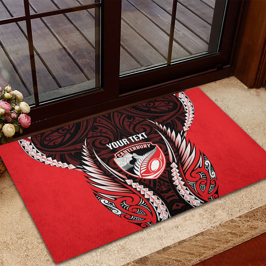 Canterbury 2026 Rugby Custom Rubber Doormat NZ Maori Silver Fern LT14 - Polynesian Pride