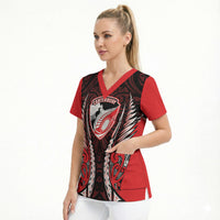 Canterbury 2026 Rugby Custom Scrub Top NZ Maori Silver Fern LT14 - Polynesian Pride