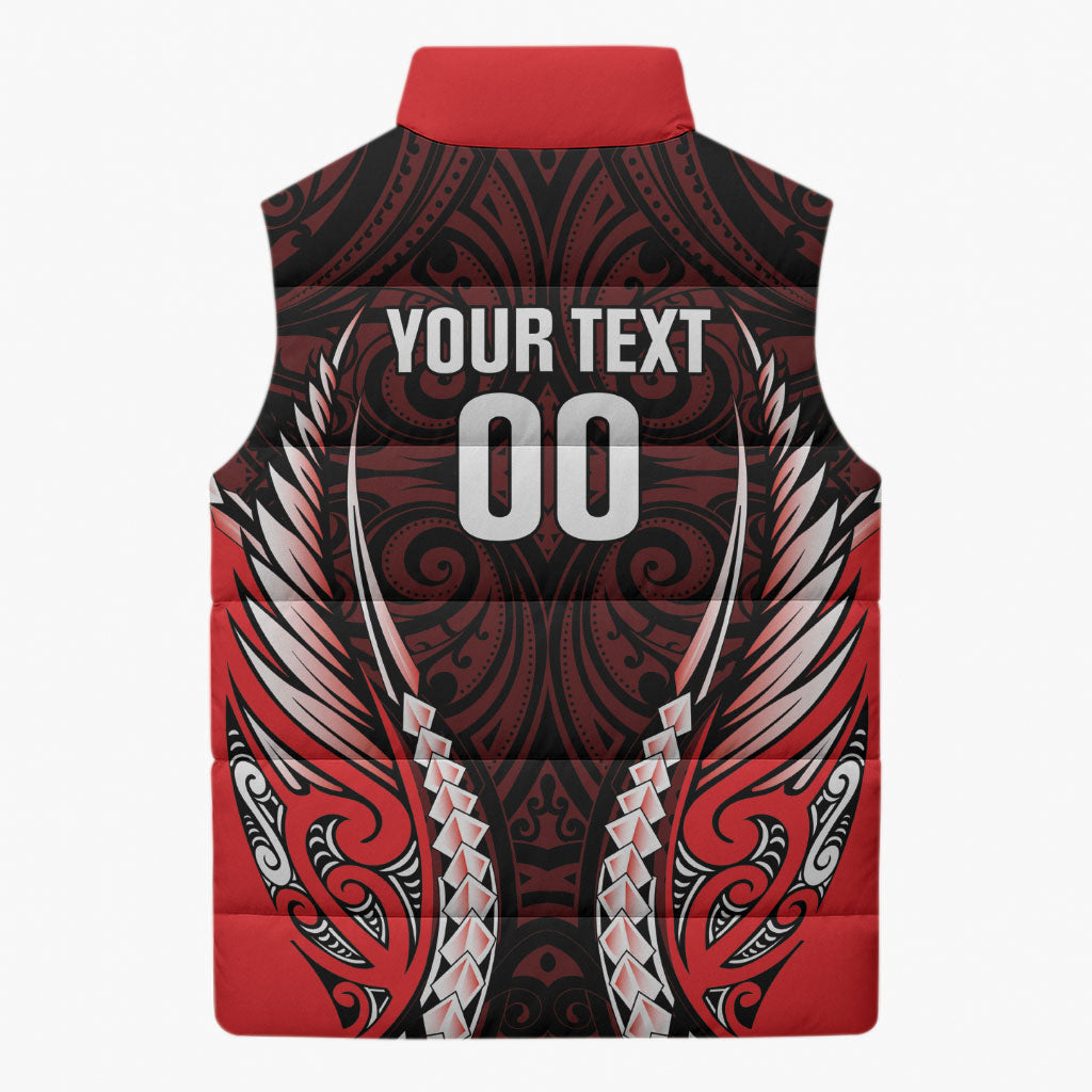 Canterbury 2026 Rugby Custom Sleeveless Puffer Jacket NZ Maori Silver Fern LT14 - Polynesian Pride