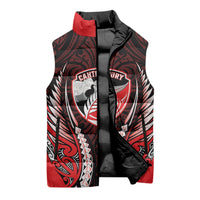 Canterbury 2026 Rugby Custom Sleeveless Puffer Jacket NZ Maori Silver Fern LT14 - Polynesian Pride