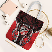 Canterbury 2026 Rugby Custom Tote Bag NZ Maori Silver Fern LT14 White Strap One Size Red - Polynesian Pride