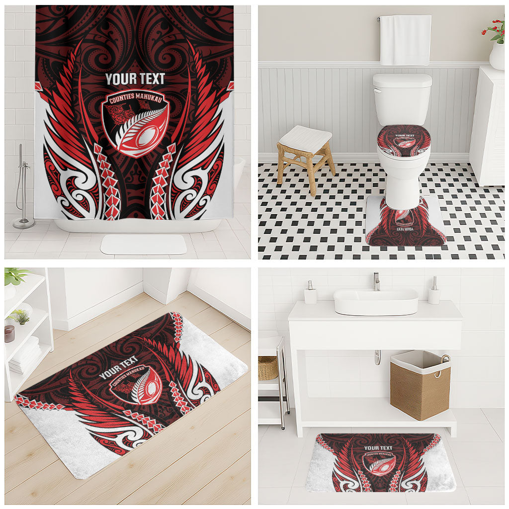 Counties Manukau 2026 Rugby Custom Bathroom Set NZ Maori Silver Fern LT14 - Polynesian Pride