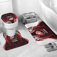 Counties Manukau 2026 Rugby Custom Bathroom Set NZ Maori Silver Fern LT14 Mat Set Only (3 pcs) One Size Red - Polynesian Pride